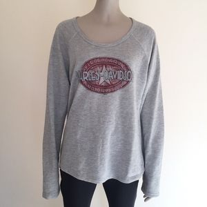 Harley Davidson sparkly graphic top gray silver